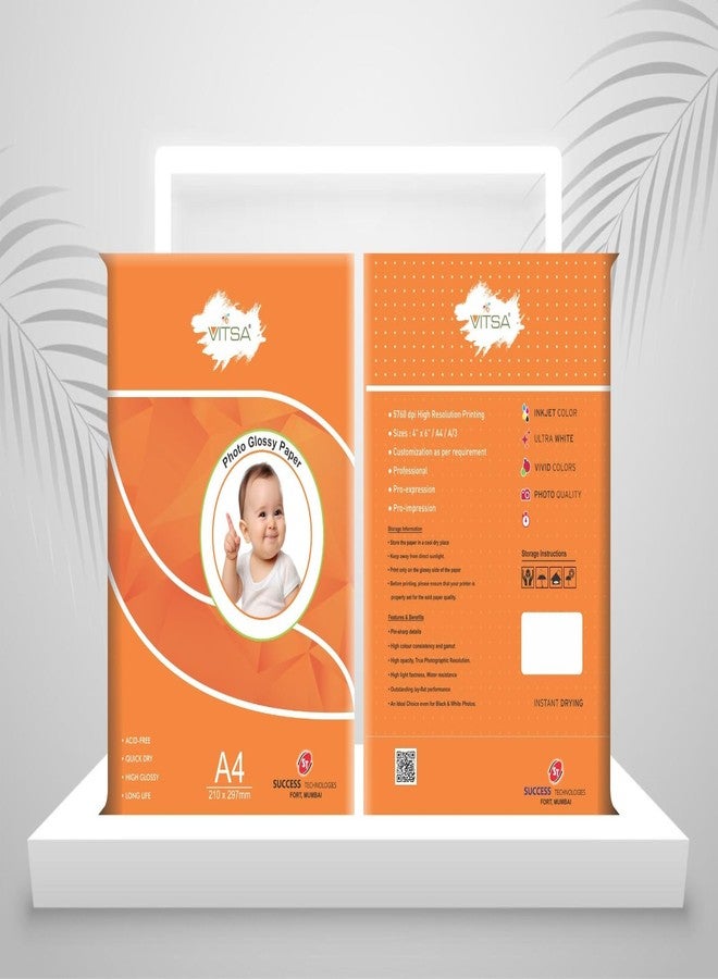 VITSA Photo Glossy Paper for Inkjet Photo Printing - A4 size - 210gsm (2 Packs of 50) (Pack of 100) - Image 3