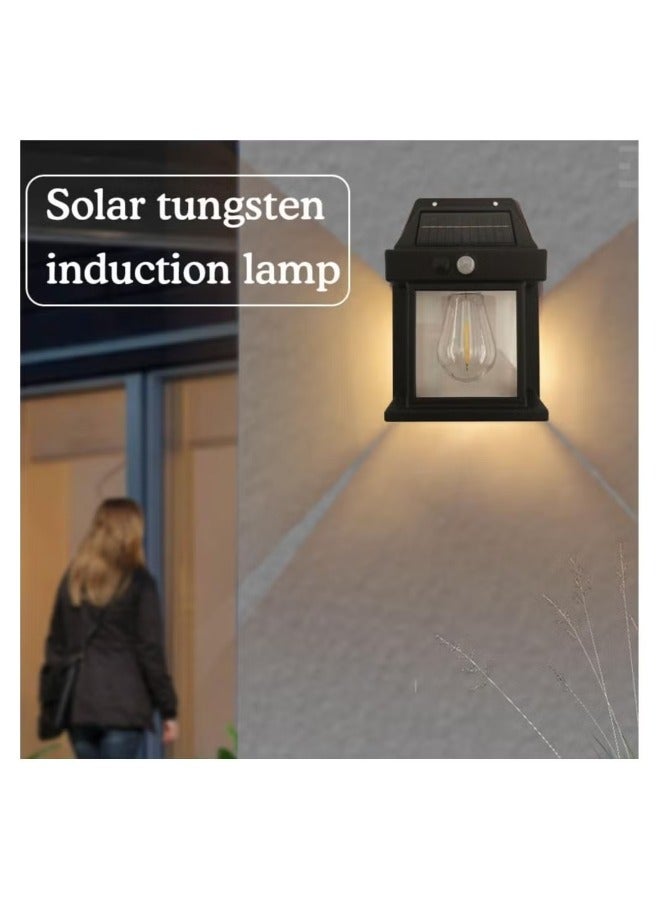 ACLIX Outdoor Solar Tungsten Wall Light, Waterproof LED Night Lighting with Motion Sensor, Ip65 Super Bright Warm Light Solar Security Light for Garden Villa  - Image 2