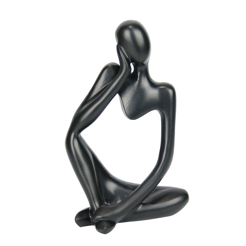 INNOLITES Resin Statue Thinker Style Decoration Abstract Sculptures Collectible Figurines for Home Decor Modern Office Shelf DesktopBlack Left