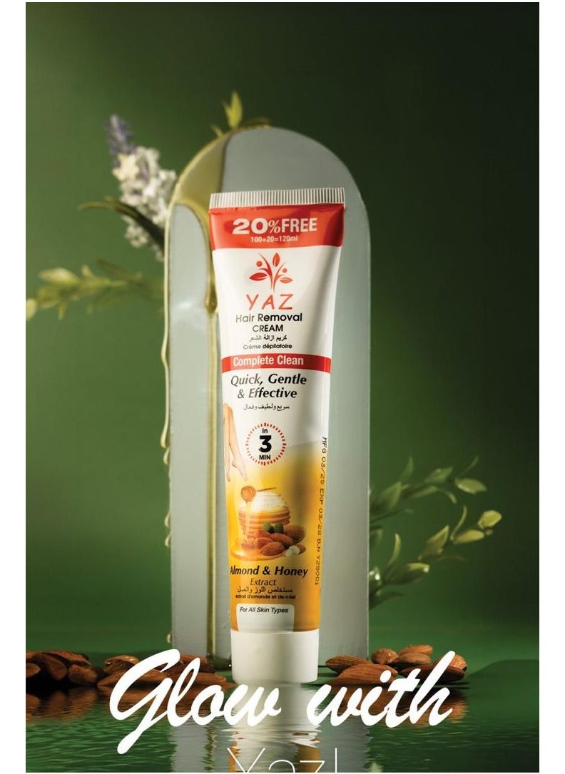 YAZ - Hair Removal Cream – Nourishing Almond & Honey Extracts - Image 1