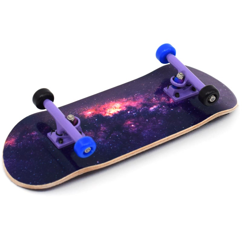 Teak Tuning Complete Fingerboard Waves Edition - Premium, Heat Transfer Graphic - Pro Shape & Size - Bearing Wheels, Pro Trucks, 61A Pro Duro Bushings - 34mm x 97mm Deck - Image 2