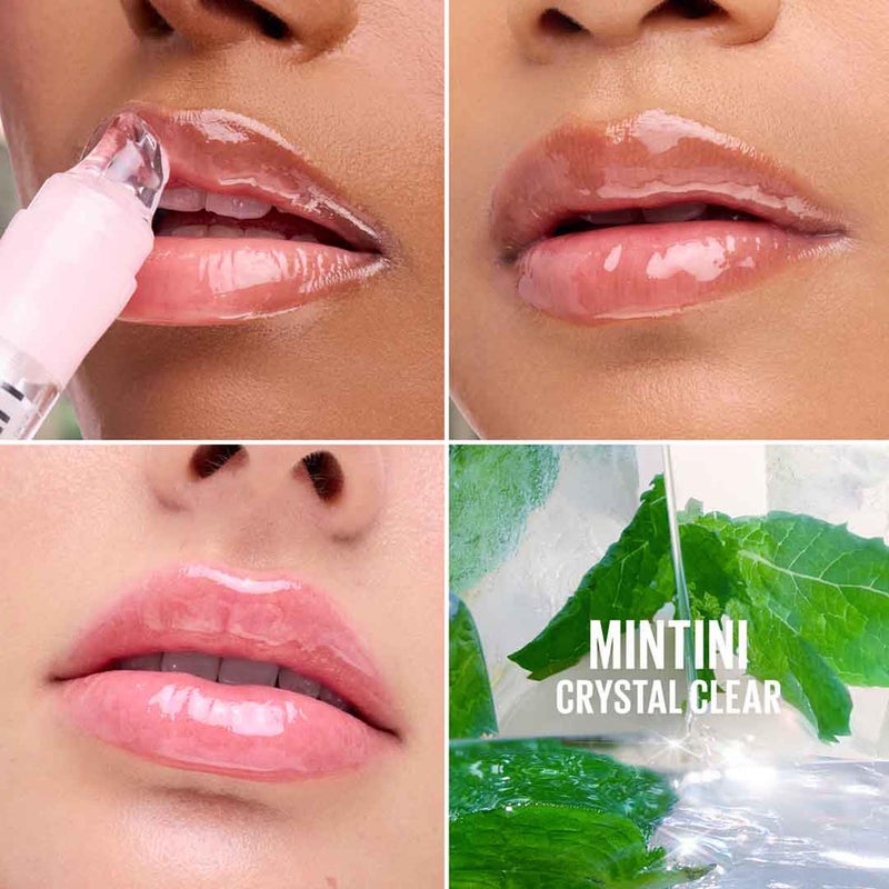 ميبيلين نيويورك Maybelline New York Lifter Gel Oil-in-Gel Lip Gloss 001 Mintini، لمعان زجاجي، تركيبة مرطبة بحمض الهيالورونيك وزيت الباشن فروت - Image 2