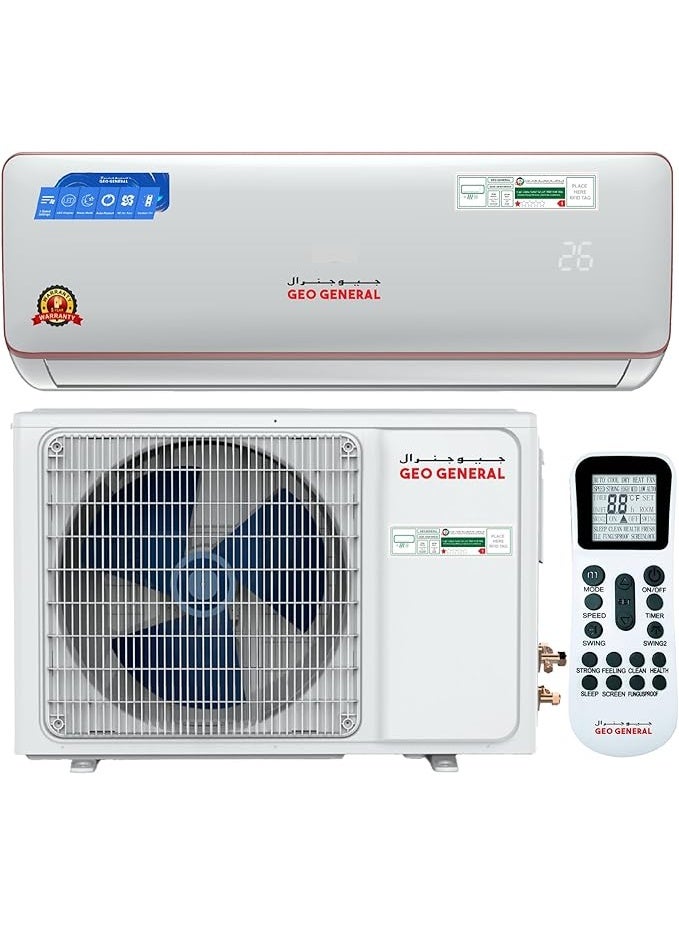 GEO GENERAL 2.5 Ton Split Air Conditioner (GOG-3030T3RXI), 30000 BTU, 1-Star Energy Rating, R410 Refrigerant, Rotary Compressor, Digital Display, 4-Way Swing, Remote Control – GOG-3030T3RXI/O - Image 1
