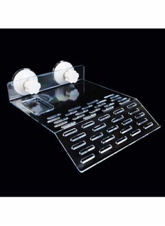 Turtle Tank Platform, Basking Platform Aquarium Animal Transparent Sink Wharf for small pet sun bathing resting, Reptile Habitat, Climbing shelf Floating Decor with Sucker Cap