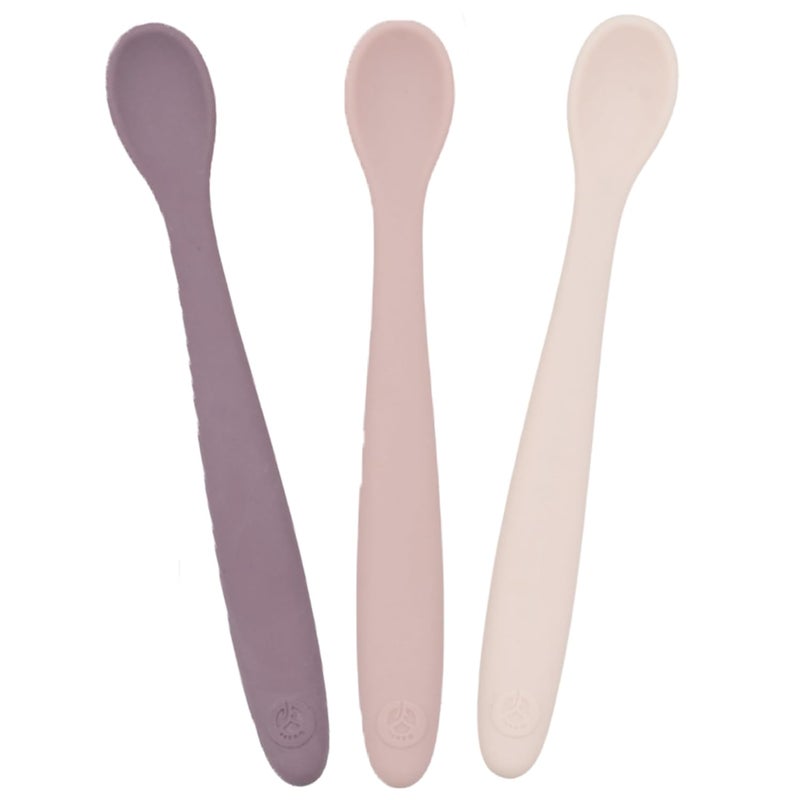 WeeSprout Silicone Baby Spoons - First Stage Infant Feeding Utensils With Soft-Tip, Bendable Kitchenware for Parent & Self-Feeding, Ultra-Durable, Dishwasher Safe, Travel Case, Set of 3 - Image 1
