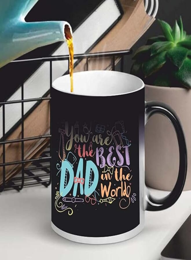 FUNKY STORE Gift for Dad| Father's Day Gift| Best Dad in The World Printed Ceramic Coffee Magic Mug| Magical Mug Gift for Dad