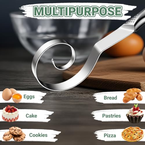 GLNWUE Seamless Danish Dough Whisk Stainless Steel Bread Sourdough Whisks for Cooking, Whisking, Pizza, Pastry, Cake Batter, Biscuits,Dishwasher Safe Dutch Whisk 10" - Image 5