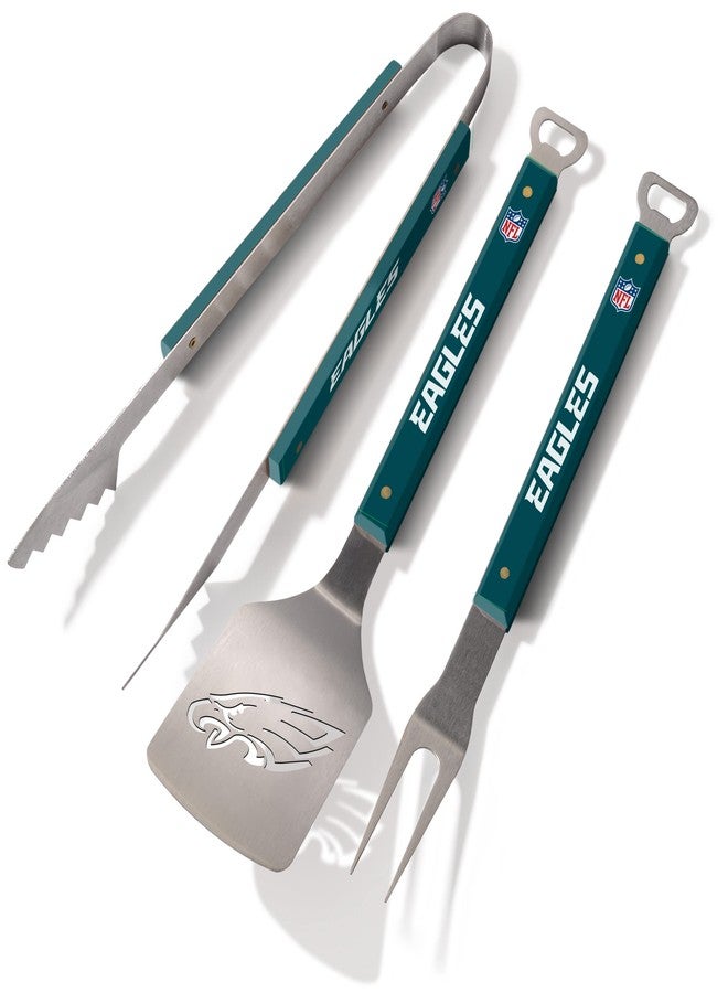 يو ذا فان طقم شواء من الفولاذ المقاوم للصدأ من سلسلة YouTheFan NFL Philadelphia Eagles Spirit، مكون من 3 قطع، مقاس 22 بوصة × 9 بوصة - Image 1