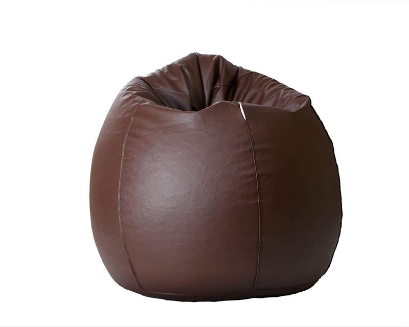 Generic Lexavi XXL Combo Bean Bag Cover with Footstool Without Beans Brown  - Image 3