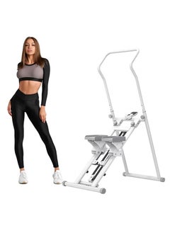 RIDEONMOP Stair Climber Stepper for Home Gym Exercise, Vertical Climber Machine for Full-Body Workout, Folding Cardio Exercise Climber with LCD Monitor, Adjustable Handlebar & Pedals