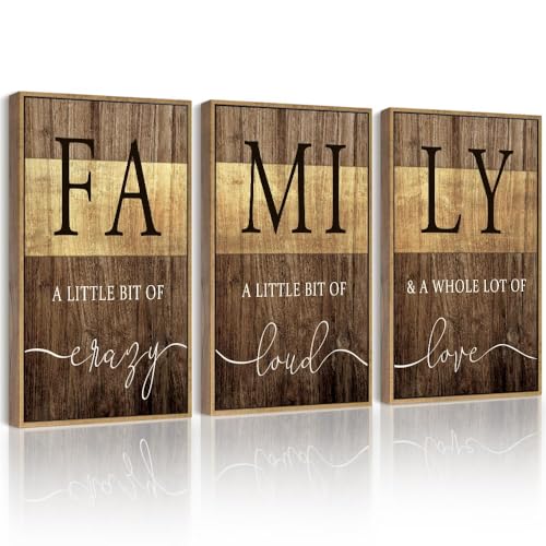 Drsoum Home Family Wall Decor Farmhouse Sign Wall Hanging Decor Rustic Netural Quotes Prints Artwork for Home Dining Room Kitchen 11x14in Natural Framed - Image 1
