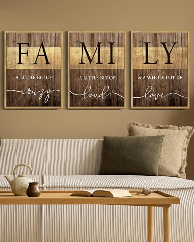 Drsoum Home Family Wall Decor Farmhouse Sign Wall Hanging Decor Rustic Netural Quotes Prints Artwork for Home Dining Room Kitchen 11x14in Natural Framed - Image 3