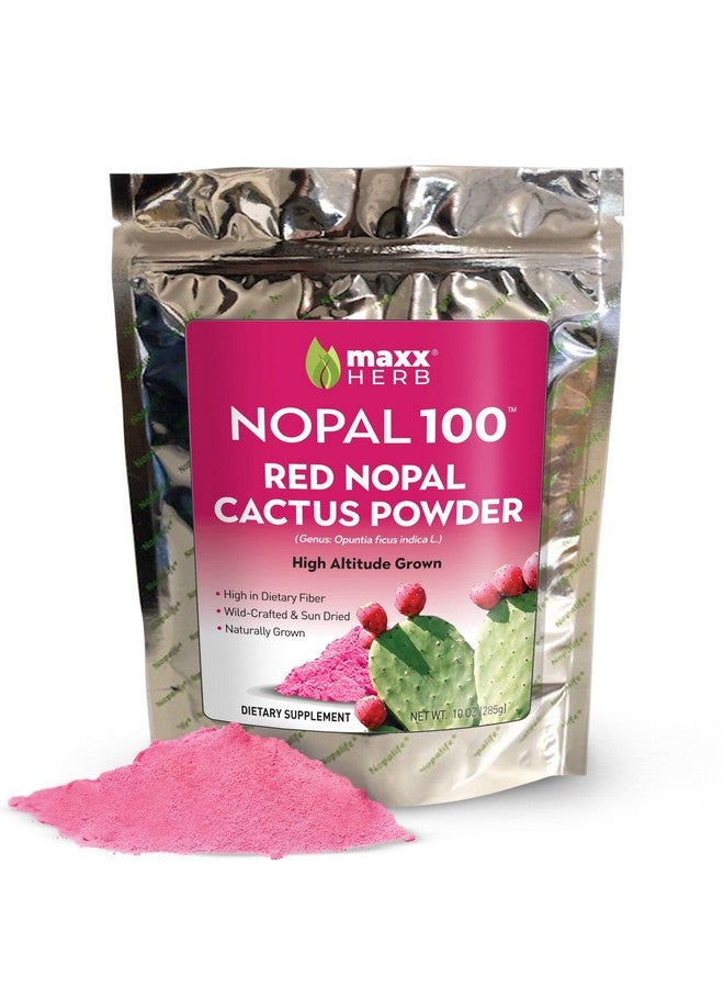 Maxx Herb Red Nopal Cactus Powder, Prickly Pear Powder - for Digestion & Immune Support, High in Dietary Fiber, Vegan, Non-GMO and Gluten Free - 10 Oz Bag (28 Servings) - Image 1