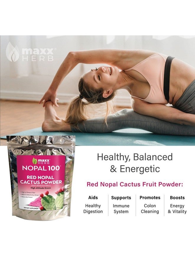 Maxx Herb Red Nopal Cactus Powder, Prickly Pear Powder - for Digestion & Immune Support, High in Dietary Fiber, Vegan, Non-GMO and Gluten Free - 10 Oz Bag (28 Servings) - Image 2