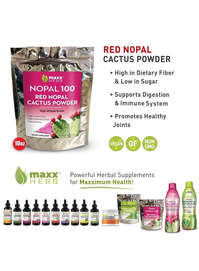 Maxx Herb Red Nopal Cactus Powder, Prickly Pear Powder - for Digestion & Immune Support, High in Dietary Fiber, Vegan, Non-GMO and Gluten Free - 10 Oz Bag (28 Servings) - Image 3