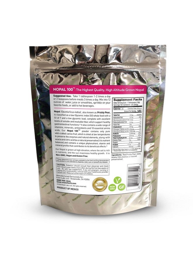 Maxx Herb Red Nopal Cactus Powder, Prickly Pear Powder - for Digestion & Immune Support, High in Dietary Fiber, Vegan, Non-GMO and Gluten Free - 10 Oz Bag (28 Servings) - Image 4