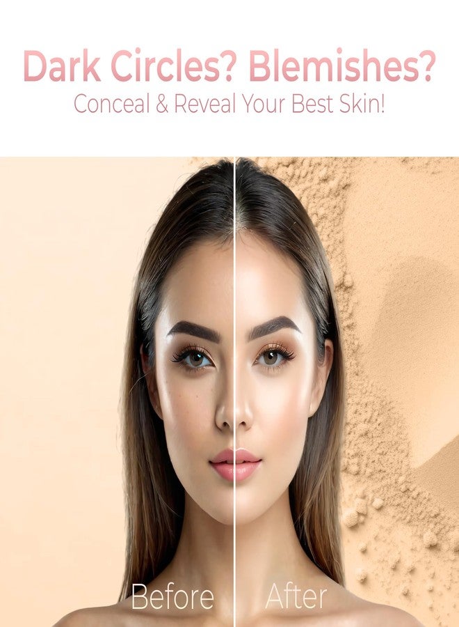 Sweet Face Minerals LIGHT CONCEALER with BLENDING BRUSH Mineral Makeup Matte Loose Corrector Powder Bare Face Cover Up Hide Blemishes Redness Under Eyes Dark Circles Scars Baked On Full Coverage SPF 20 - Image 4
