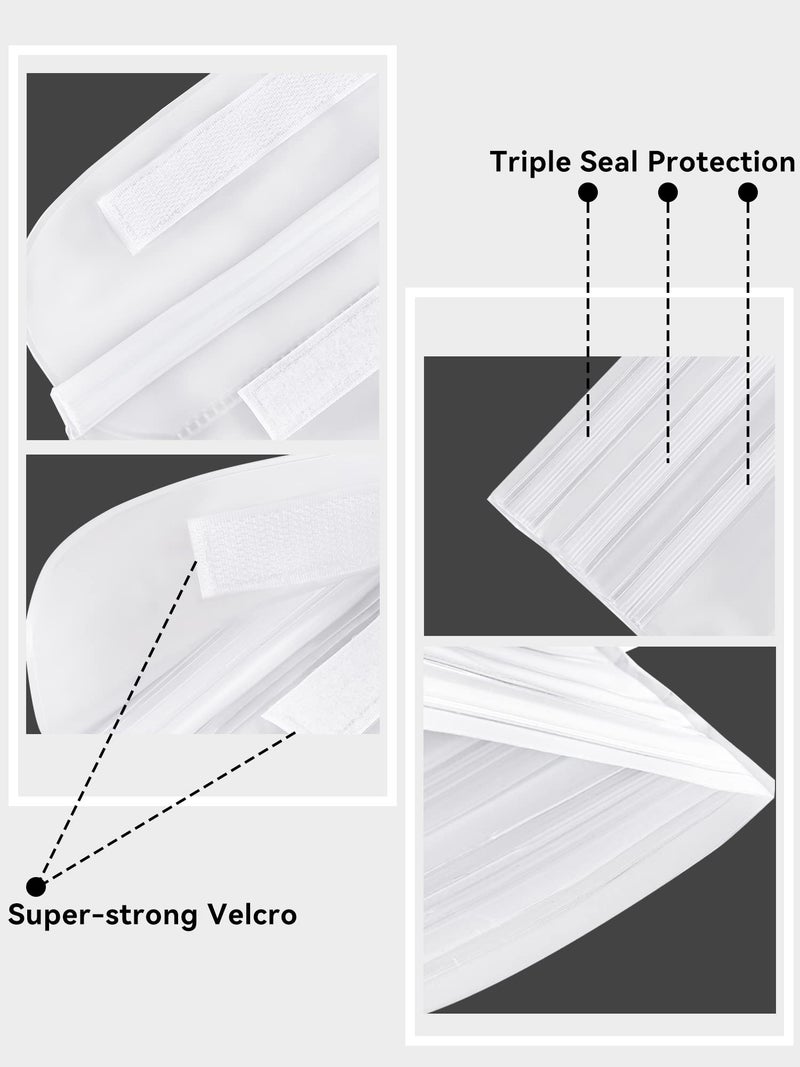 HEETA 2-Pack Waterproof Pouch with Waist Strap, Screen Touchable Dry Bag with Adjustable Belt for Phone Valuables for Kayaking Swimming Snorkeling Boating Fishing Surfing Beach (White & Grey) - Image 5