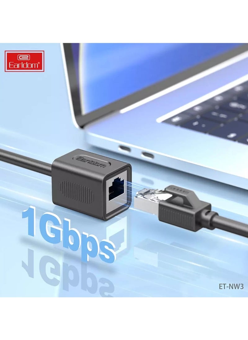 Earldom - Earldom ET-NW3 Cat 8 Network Extension Adapter With 2000MHz Bandwidth and Universal Compatibility 1M Length - Image 1