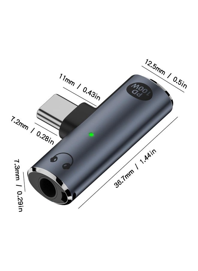 Duttek USB C to 3.5mm Audio Adapter 100W PD, 2 in 1 USB C Splitter and TypeC Headphone Adapter for iPhone 16/15, Pixel 9 (1 Pack-Grey) - Image 5