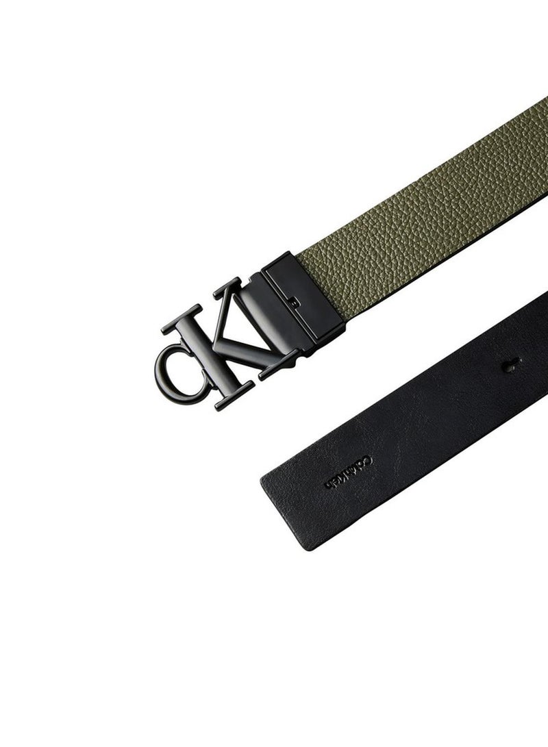 CALVIN KLEIN Reversible Leather Monogram Logo Belt - Image 2