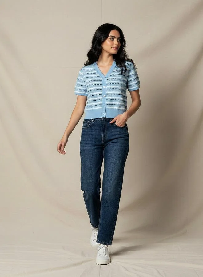 لي كوبر Lee Cooper Regular Fit Cardigan with Stripes