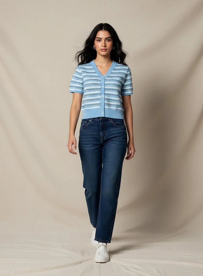 لي كوبر Lee Cooper Regular Fit Cardigan with Stripes
