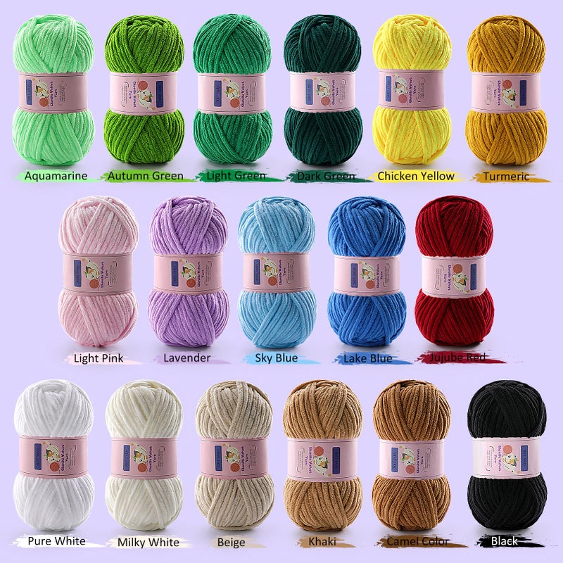 Mooaske 3 Pack Chunky Yarn for Crocheting - Chenille Bulky Blanket Yarn for Crochet and Knitting Blankets, Amigurumi, Craft, Hat, Shoes, Plush Fluffy Soft 71 yds/3.5 oz Each Skein (Pure White) - Image 5