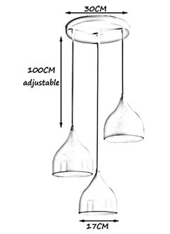 NAGAFA SHOP Pendant Light For Creative Living Room Dining Room Bedroom Home Study Room Modern Cafe Bar Clothing Store Chandelier Light With 9 Watt 3 Bulb  - Image 5