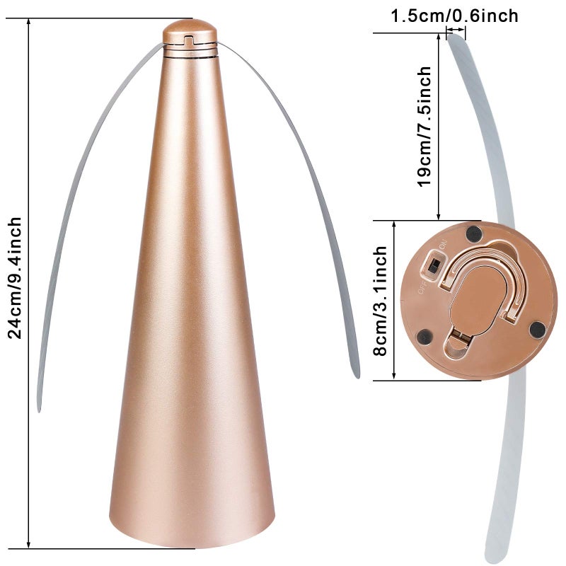 PIAOPIAONIU 3 PCS Fly Fan for Table Picnic Gold Fly Fan Outdoor Food Fruit Fans for Indoor Outside Meal Table Fly Fan for Restaurant Home Party - Image 2