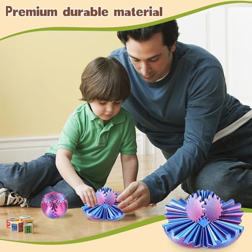 Olee Odee Gear Ball Fidget Toys Steampunk Gear Sphere Stress Relief for Kids Adults 3D Printed Unique Funny Gift for Christmas White Elephant Stocking Stuffer Ombre Purple - Image 5
