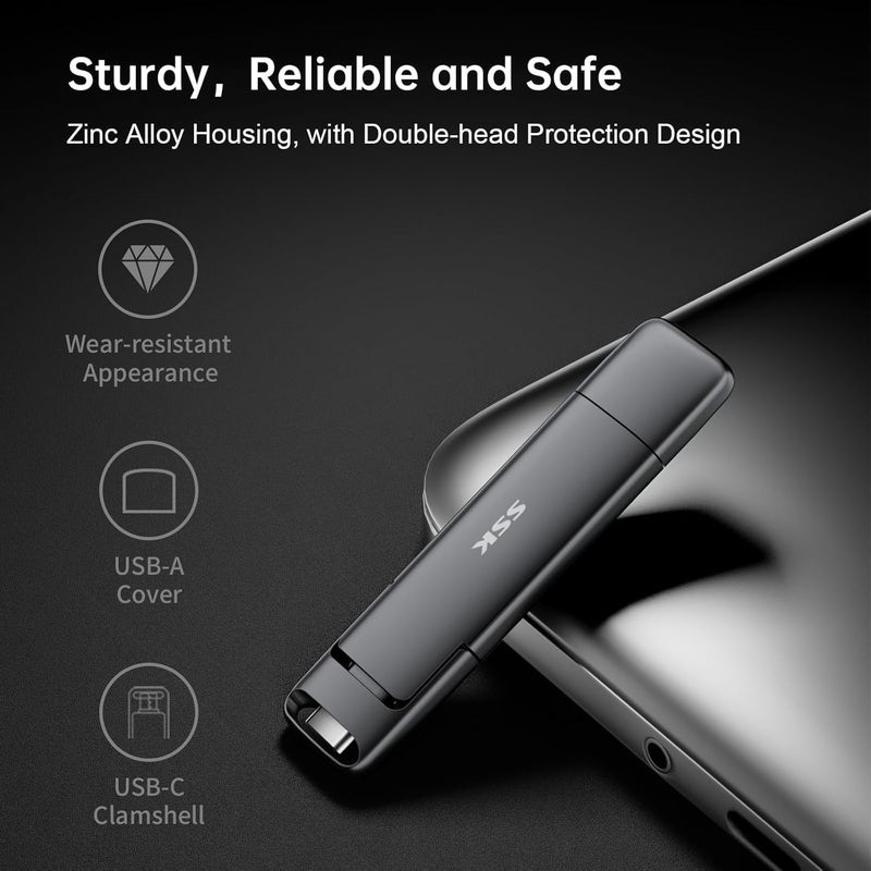 External SSD Up to 550MB/s, Fast Speed Dual Flash Drive Type C+ USB A 3.2 Gen 2 External Solid State Drive, Memory Stick Data Storage for Windows/Mac/iPhone 15/Android Phone/PS4, 256GB - Image 5