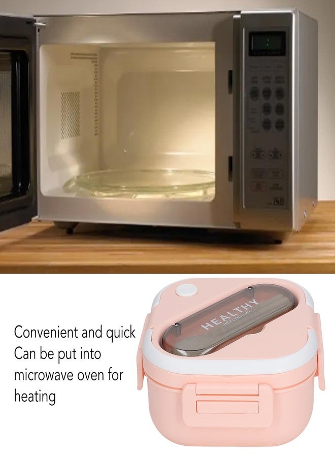 زيروديس علب غداء زيروديس، علب وجبات خفيفة بسيطة، علبة مع عيدان طعام وملعقة، سهلة الحمل، علبة تخزين طعام بثلاثة أقسام للعمل والسفر () - Image 5