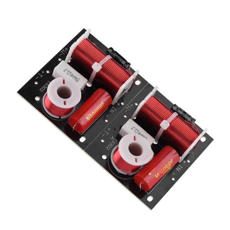 Speaker Frequency Divider 2 Way Wire Wound Ceramic Resistor & High-quality Metal Film Capacitors Enhanced Sound Quality Hi-Fi Sound Filter - Dual Frequency Dividing Audio Signal Separator for DIY Spea - Image 1