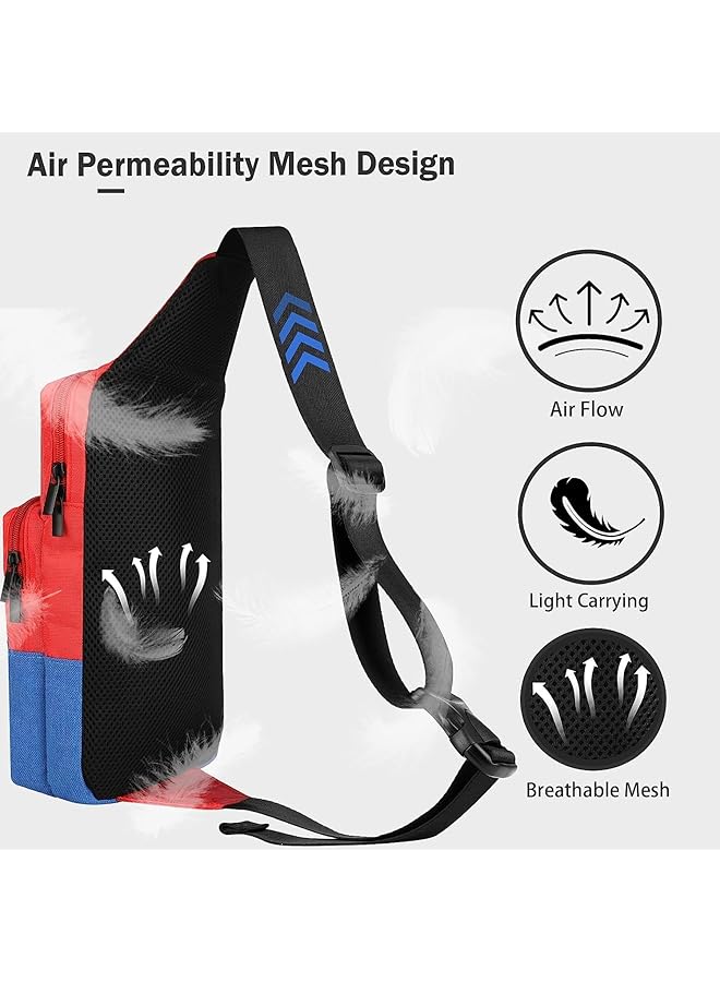 Super Mario Travel Bag Portable Small Sling Crossbody Shoulder Bag For Kids Boys Girls Lightweight One Strap Backpack For Nintendo Switch/Switch Oled Console Accessories For Hiking Walking Biking  - Image 2