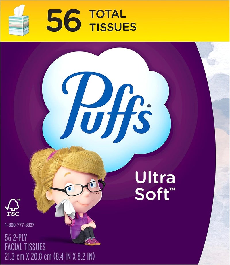 Puffs Ultra Soft Facial Tissues - 1 Cube with 56 Tissues - Image 1
