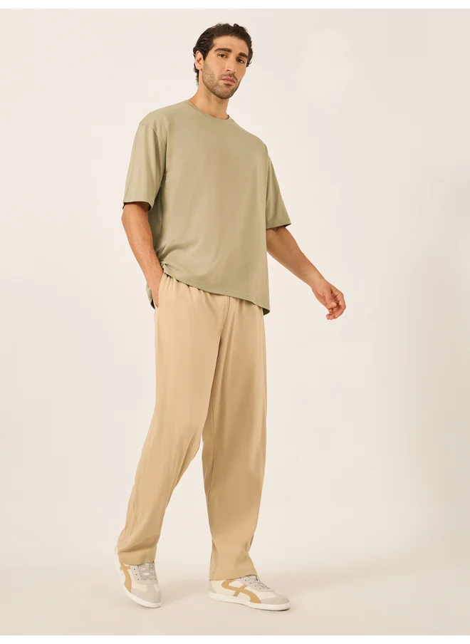 ستايلي Styli Cotton Rich Oversized T-Shirt with Crew Neck
