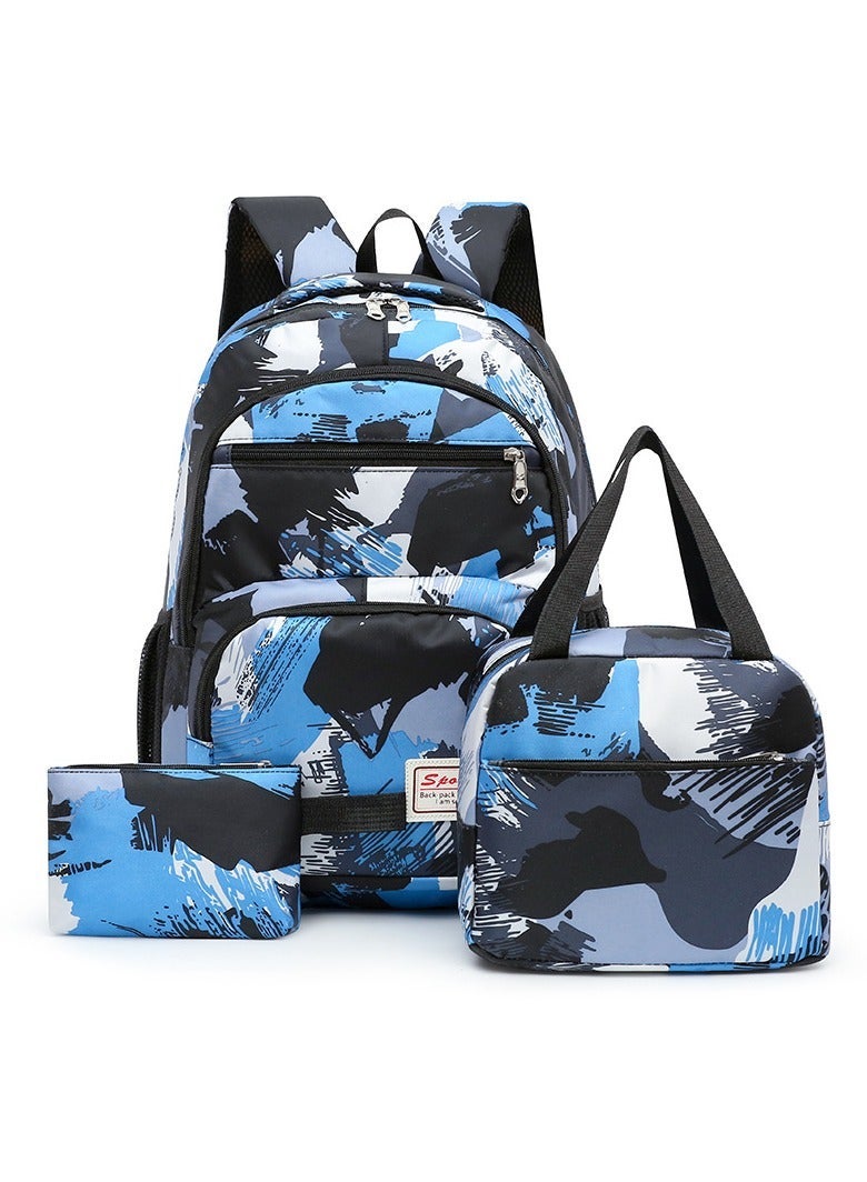 EVCRIERH 3Pcs School Backpack Set,Large Capacity Book Bag School Bags with Lunch Box/Crossbody Bag and Coin Bag,Lightweight Durable Backbag Casual Daypack Schoolbag for Student Boys Girls Teens - Image 1