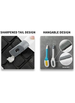Meetion Professional Cleaning Shoe Brush, Multifunctional Long Handle Shoe Brush Cleaner, Hangable Soft Bristle Shoes Cleaning Scrubber (White)  - Image 3
