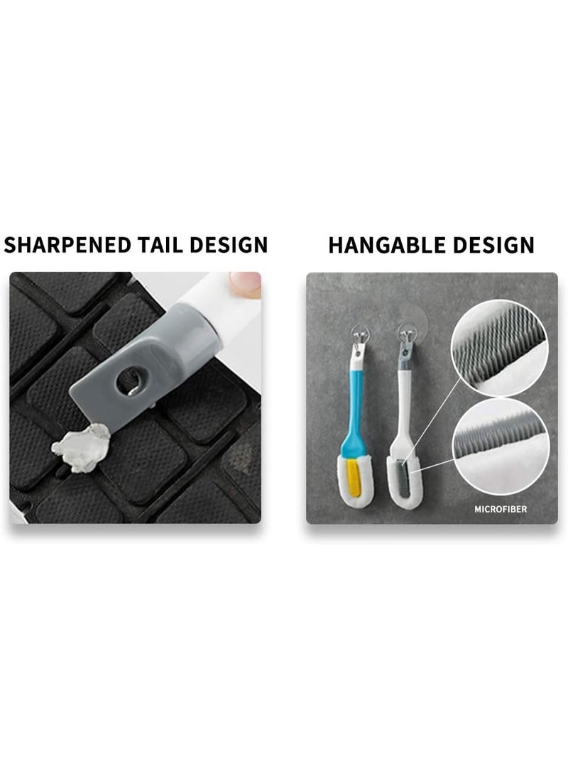 Meetion Professional Cleaning Shoe Brush, Multifunctional Long Handle Shoe Brush Cleaner, Hangable Soft Bristle Shoes Cleaning Scrubber (White)  - Image 3
