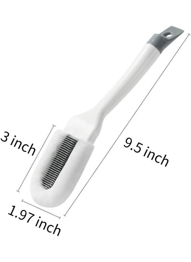 Meetion - Professional Cleaning Shoe Brush, Multifunctional Long Handle Shoe Brush Cleaner, Hangable Soft Bristle Shoes Cleaning Scrubber (White) - Image 1