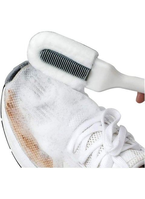 Professional Cleaning Shoe Brush, Multifunctional Long Handle Shoe Brush Cleaner, Hangable Soft Bristle Shoes Cleaning Scrubber (White)