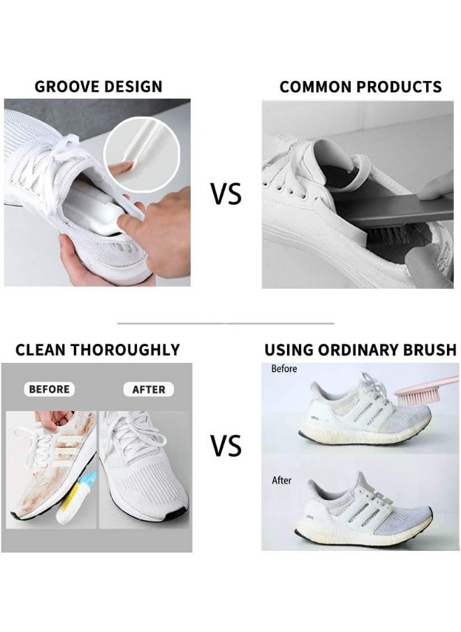 Meetion Professional Cleaning Shoe Brush, Multifunctional Long Handle Shoe Brush Cleaner, Hangable Soft Bristle Shoes Cleaning Scrubber (White)  - Image 5