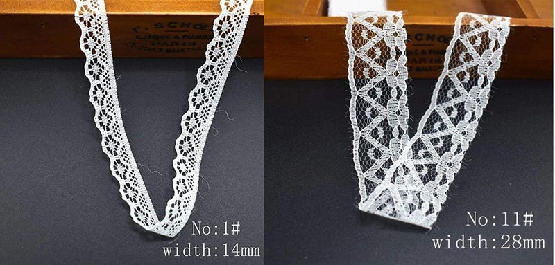 DIY Crafts أشغال يدوية 14824 شريط دانتيل قطن لدباغة التطريز زينة قماش دانتيل أفريقي، عبوة من 4 قطع 10x4، تصميم الحجم (متعدد الألوان) - Image 5