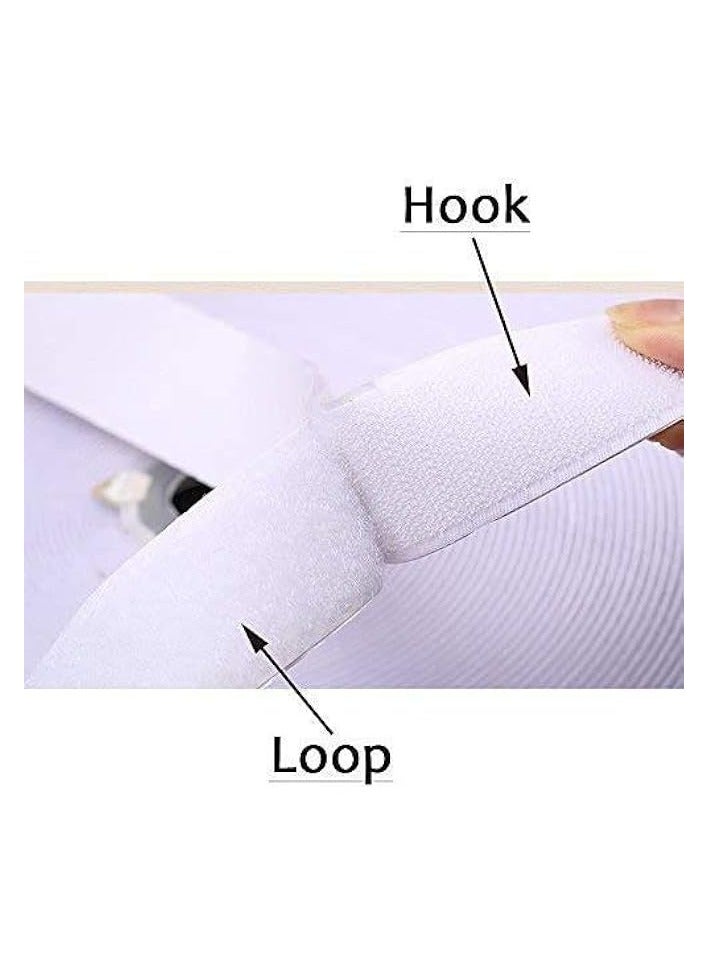 PROMASS Self Adhesive Hook and Loop Tape Roll Adhesive Double-Sided Gum Mounting Tape for Picture and Tools (white) - Image 2