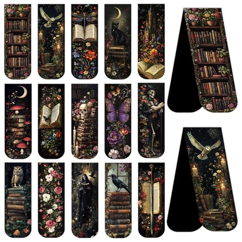 MENIFEND 45PCS Dark Academia Magnetic Bookmarks, Gothic Floral Aesthetic Magnet Book Mark Clips for Reading Women, Dark Romance Merch Bookish Accessories and Gifts for Book Lovers - Image 2