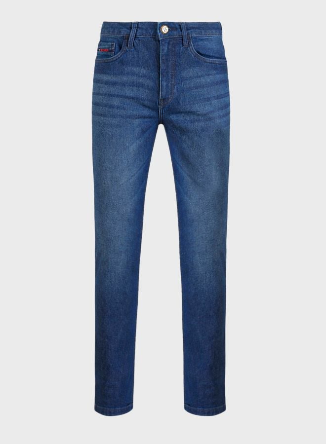 The Indian Garage Co Men Slim Fit Solid Scoop Pocket Mid-Rise Jeans - Image 5