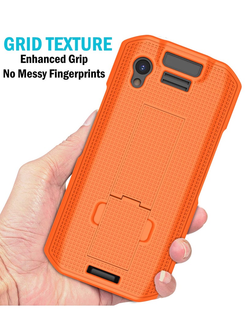 Nakedcellphone Case with Stand for Zebra TC21 TC26 Mobile Computer Scanner, Nakedcellphone Textured Slim Hard Shell Protector Cover with Kickstand - Bright Orange  - Image 4