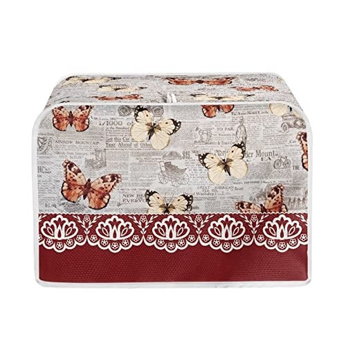 Talayituse Butterfly Flower Print 2 Slice Toaster Covers Dust Protection Bread Maker Covers Toaster Oven Cloth Cover Kitchen Accessories Washable Appliance Cover - Image 1