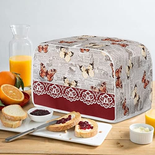 Talayituse Butterfly Flower Print 2 Slice Toaster Covers Dust Protection Bread Maker Covers Toaster Oven Cloth Cover Kitchen Accessories Washable Appliance Cover - Image 5